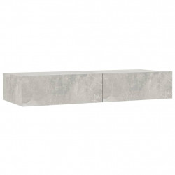 Szafka pod TV z oświetleniem LED, szarość betonu, 90x35x15,5 cm
