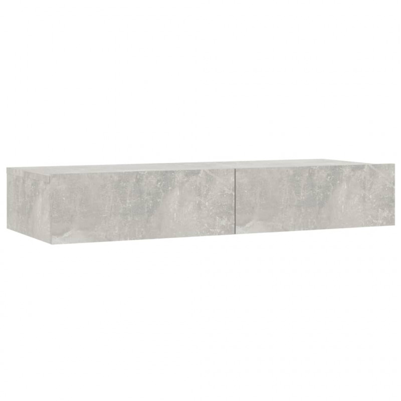 Szafka pod TV z oświetleniem LED, szarość betonu, 90x35x15,5 cm