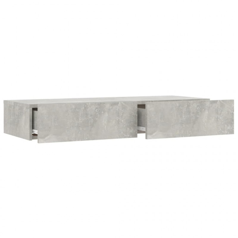 Szafka pod TV z oświetleniem LED, szarość betonu, 90x35x15,5 cm