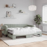 Sofa rozsuwana z materacami, jasnoszara, 90x200 cm, aksamit