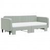 Sofa rozsuwana z materacami, jasnoszara, 90x200 cm, aksamit