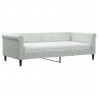 Sofa z materacem do spania, jasnoszara, 90x190 cm, aksamit