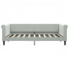 Sofa z materacem do spania, jasnoszara, 90x190 cm, aksamit