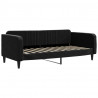 Sofa rozsuwana z materacami, czarna, 90x200 cm, aksamit