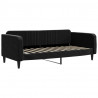 Sofa rozsuwana z materacami, czarna, 100x200 cm, aksamit