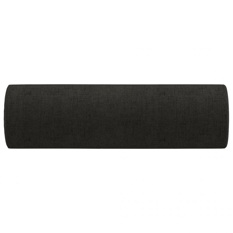 Poduszki ozdobne, 2 szt., czarne, Ø15x50 cm, tkanina