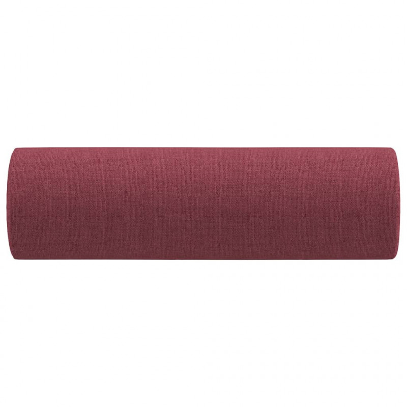 Poduszki ozdobne, 2 szt., winna czerwień, Ø15x50 cm, tkanina