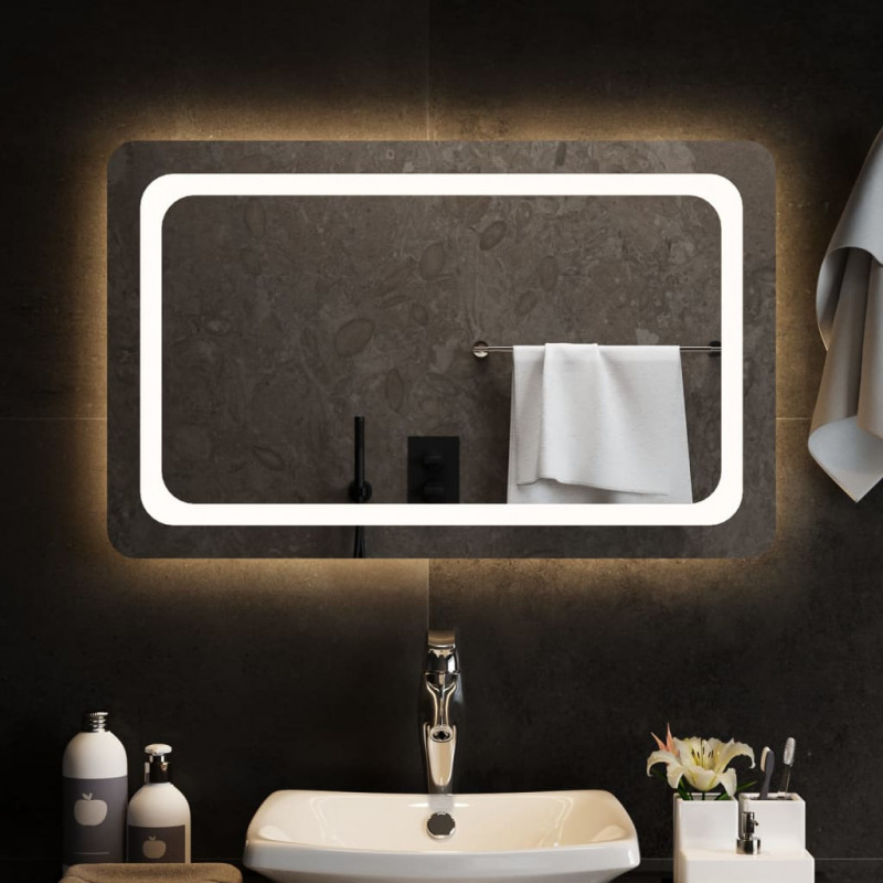 Lustro łazienkowe z LED, 80x50 cm