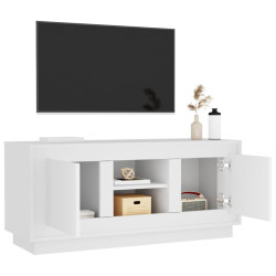 Szafka pod TV, biała, 102x35x45 cm, materiał drewnopochodny