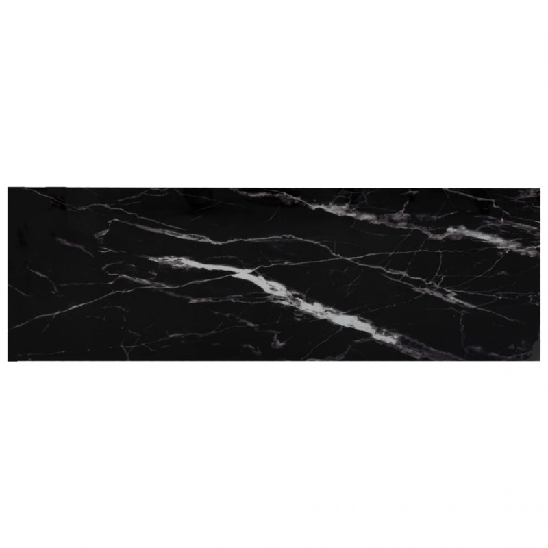 Półka, przezroczysta/czarny marmur 100x36x90 cm szkło hartowane