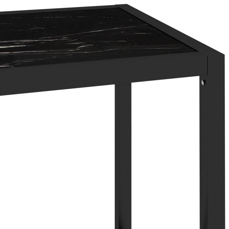 Półka, przezroczysta/czarny marmur 100x36x90 cm szkło hartowane