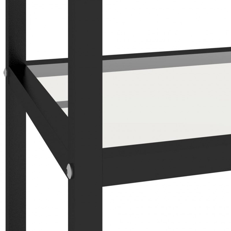 Półka, przezroczysta/czarny marmur 100x36x90 cm szkło hartowane
