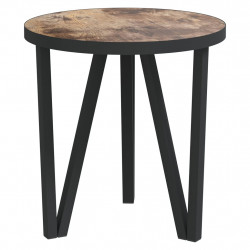Stolik herbaciany, czarno-żółty, Ø35 cm, MDF
