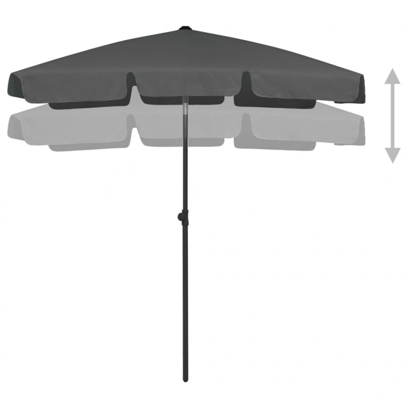 Parasol plażowy, antracytowy, 180x120 cm