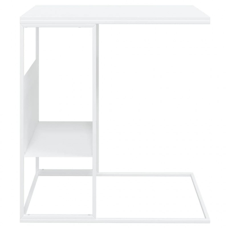 Stolik boczny, biały, 55x36x59,5 cm, materiał drewnopochodny