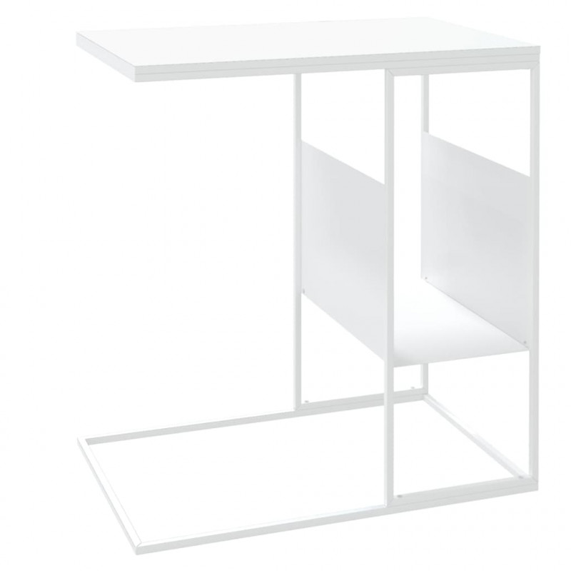 Stolik boczny, biały, 55x36x59,5 cm, materiał drewnopochodny