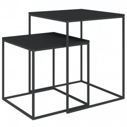 Zestaw stolików kawowych, 2 szt., materiał drewnopochodny/metal
