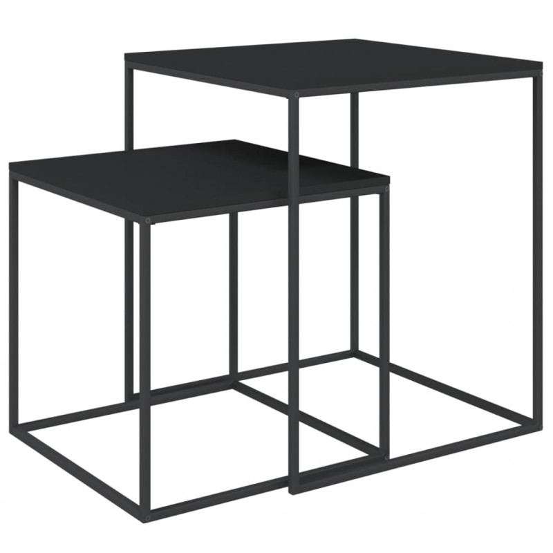 Zestaw stolików kawowych, 2 szt., materiał drewnopochodny/metal