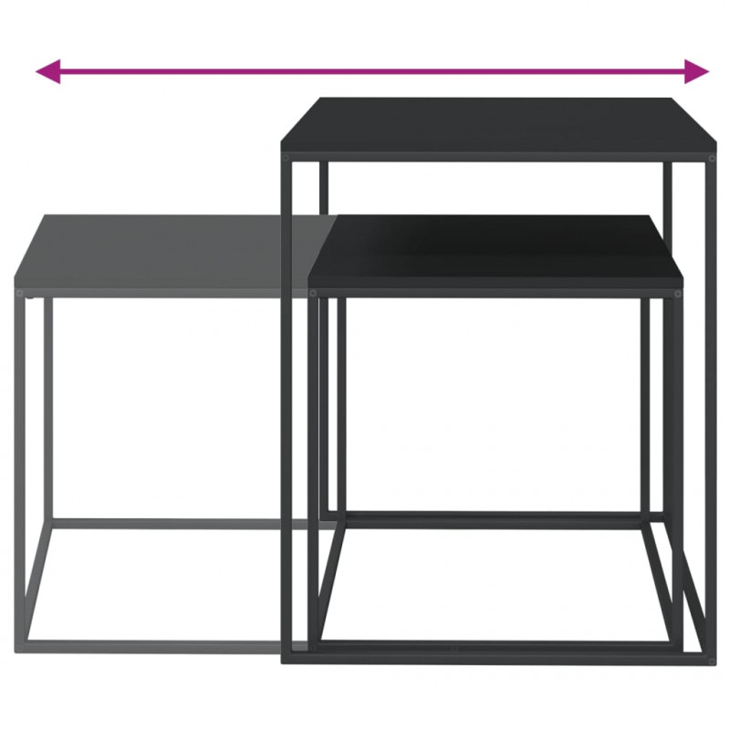 Zestaw stolików kawowych, 2 szt., materiał drewnopochodny/metal