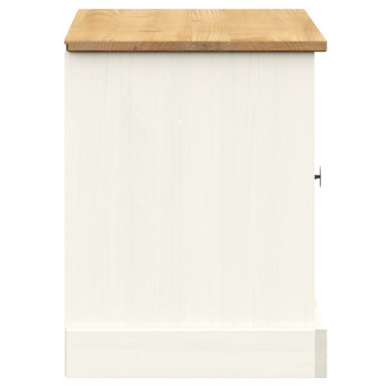 Szafka na buty VIGO, biała, 106x35x45 cm, lite drewno sosnowe