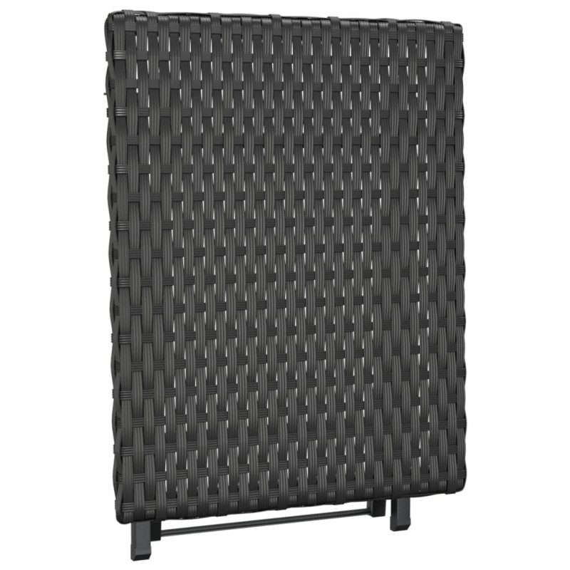 Składany stolik, czarny, 45x35x32 cm, polirattan