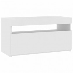 Szafka pod TV z oświetleniem LED, biała, 75x35x40 cm