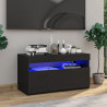 Szafka pod TV z oświetleniem LED, czarna, 75x35x40 cm