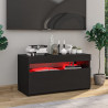 Szafka pod TV z oświetleniem LED, czarna, 75x35x40 cm