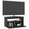 Szafka pod TV z oświetleniem LED, czarna, 75x35x40 cm