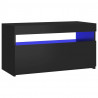 Szafka pod TV z oświetleniem LED, czarna, 75x35x40 cm
