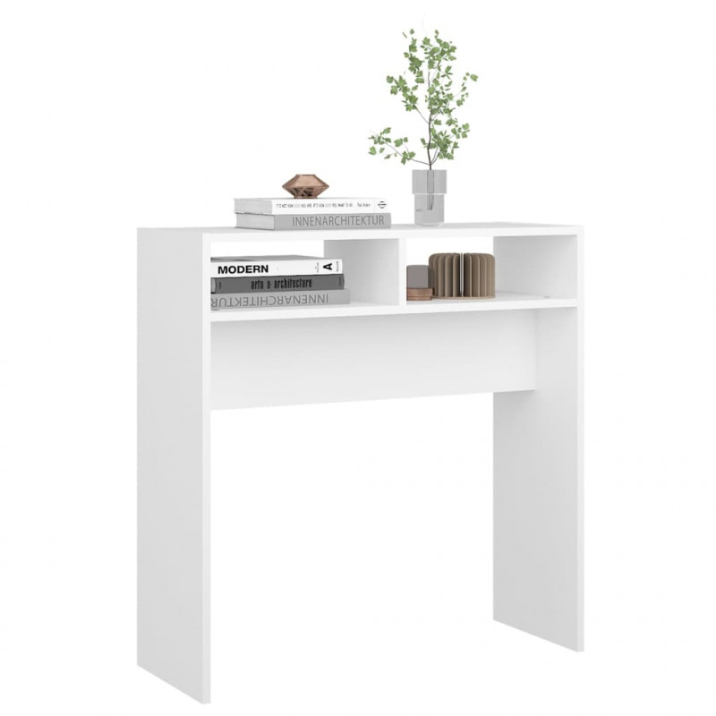 Stolik konsolowy, biały, 78x30x80 cm, materiał drewnopochodny