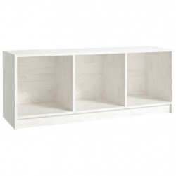 Szafka pod telewizor, biała, 104x33x41 cm, lite drewno sosnowe