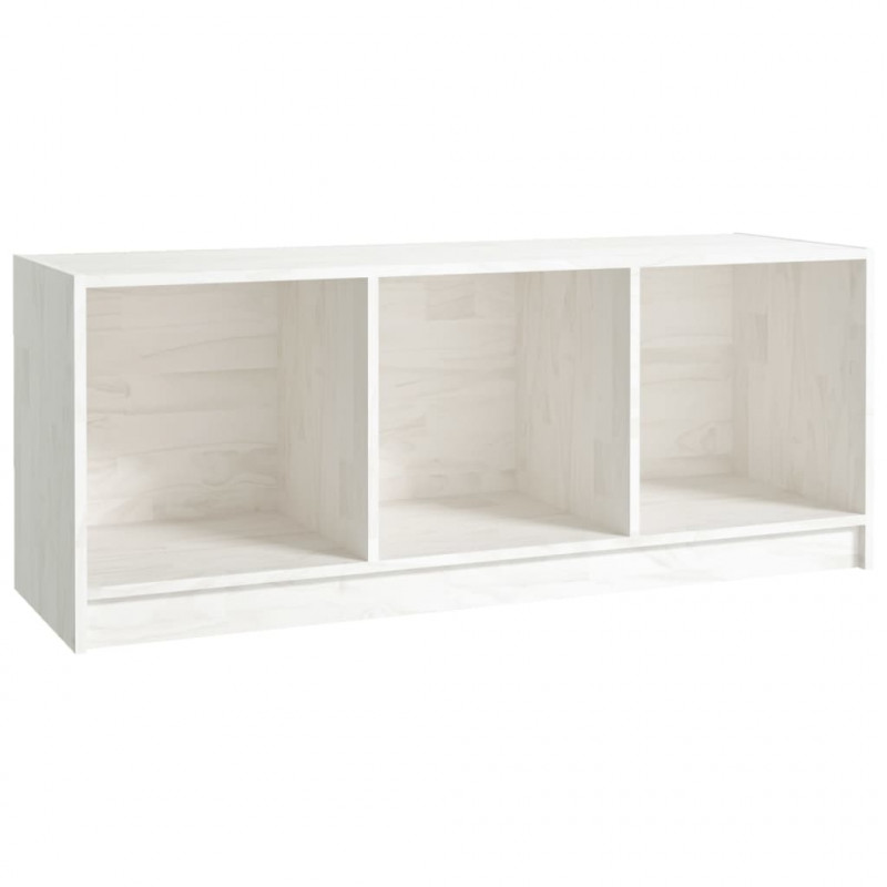 Szafka pod telewizor, biała, 104x33x41 cm, lite drewno sosnowe