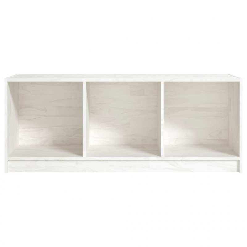 Szafka pod telewizor, biała, 104x33x41 cm, lite drewno sosnowe