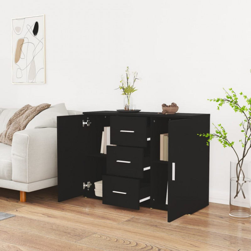 Szafka, czarna, 91x29,5x65 cm, materiał drewnopochodny