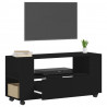 Szafka pod TV, czarna, 102x34,5x43 cm, materiał drewnopochodny