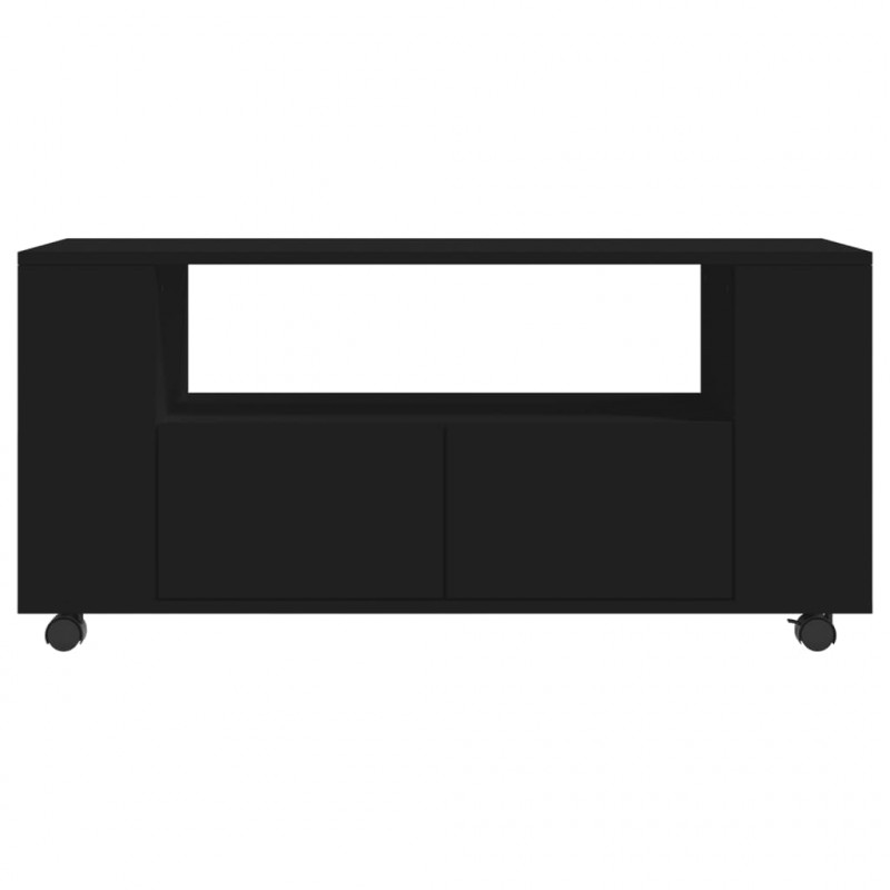 Szafka pod TV, czarna, 102x34,5x43 cm, materiał drewnopochodny