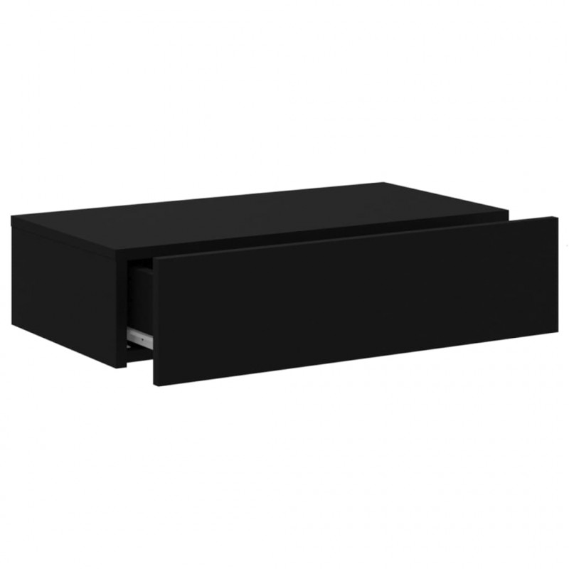 Szafka telewizyjna z LED, czarna, 60x35x15,5 cm
