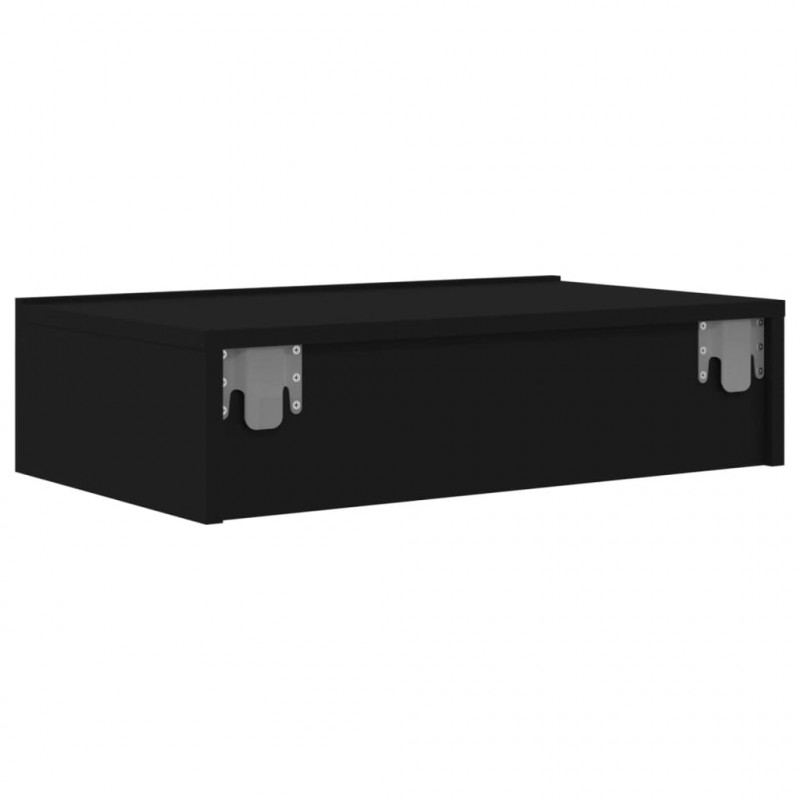 Szafka telewizyjna z LED, czarna, 60x35x15,5 cm