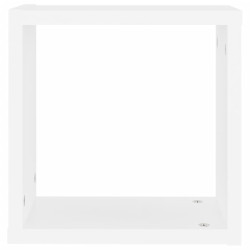 Półki ścienne kostki, 2 szt., białe, 30x15x30 cm