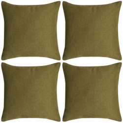 Poszewki na poduszki 4 szt. lniane, zielone 80x80 cm