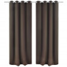 Zasłony zaciemniające z kółkami, 2 szt., 135x175 cm, brązowe