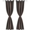 Zasłony zaciemniające z kółkami, 2 szt., 135x175 cm, brązowe