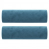 Poduszki ozdobne, 2 szt., niebieski, Ø15x50 cm, aksamit