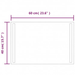 Lustro łazienkowe z LED, 60x40 cm