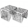 2-częściowy stolik boczny kwadratowy z aluminium, srebrny