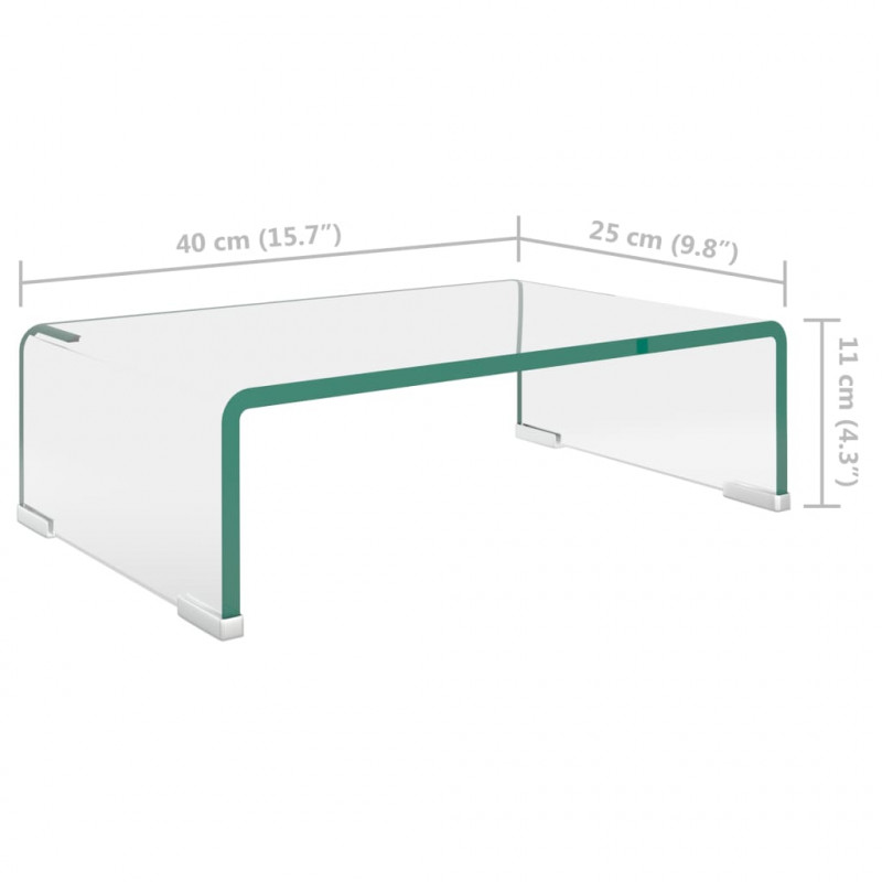 Podstawka pod monitor / telewizor szklana 40x25x11 cm