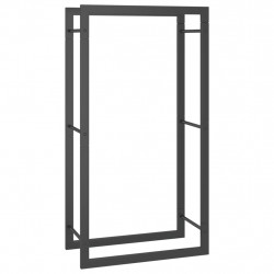 Stojak na drewno, matowy czarny, 50x28x94 cm, stalowy