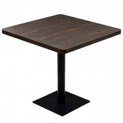 Stolik barowy z MDF na stalowej podstawie, 80x80x75 cm, jesion