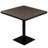 Stolik barowy z MDF na stalowej podstawie, 80x80x75 cm, jesion